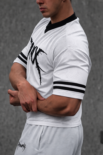 Corpse. Cropped Oversized Jersey - White Sphinx Fit 