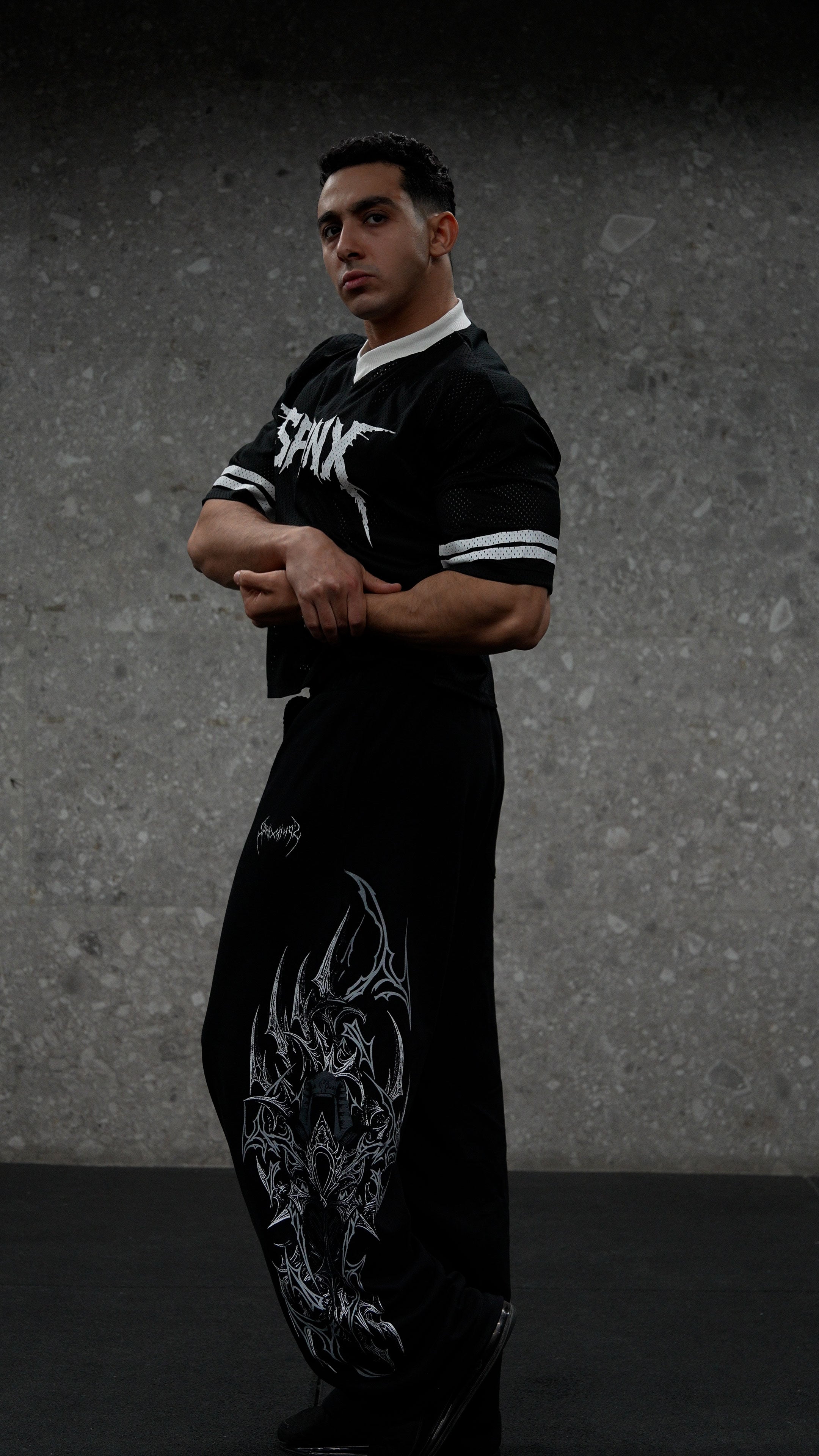 Cropped Oversized Jersey - Black - Performance Wear - Sphinx Fit